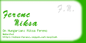 ferenc miksa business card